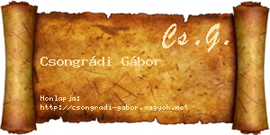 Csongrádi Gábor névjegykártya